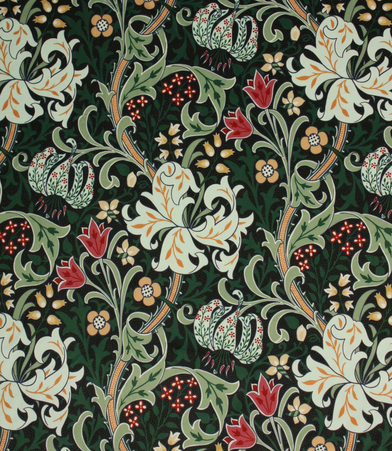 Golden Lily Velvet Fabric / Ember