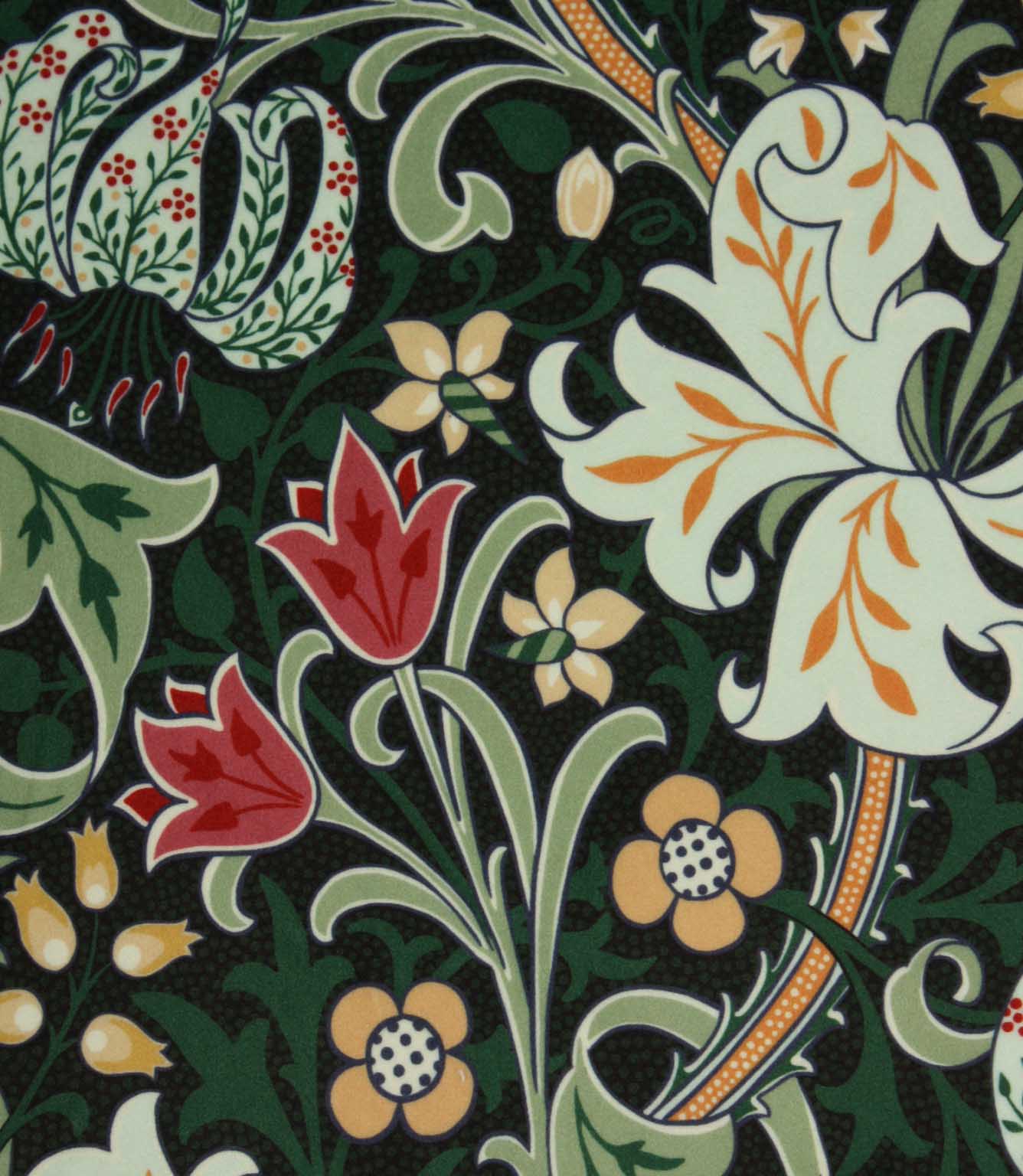 Golden Lily Velvet Fabric / Ember