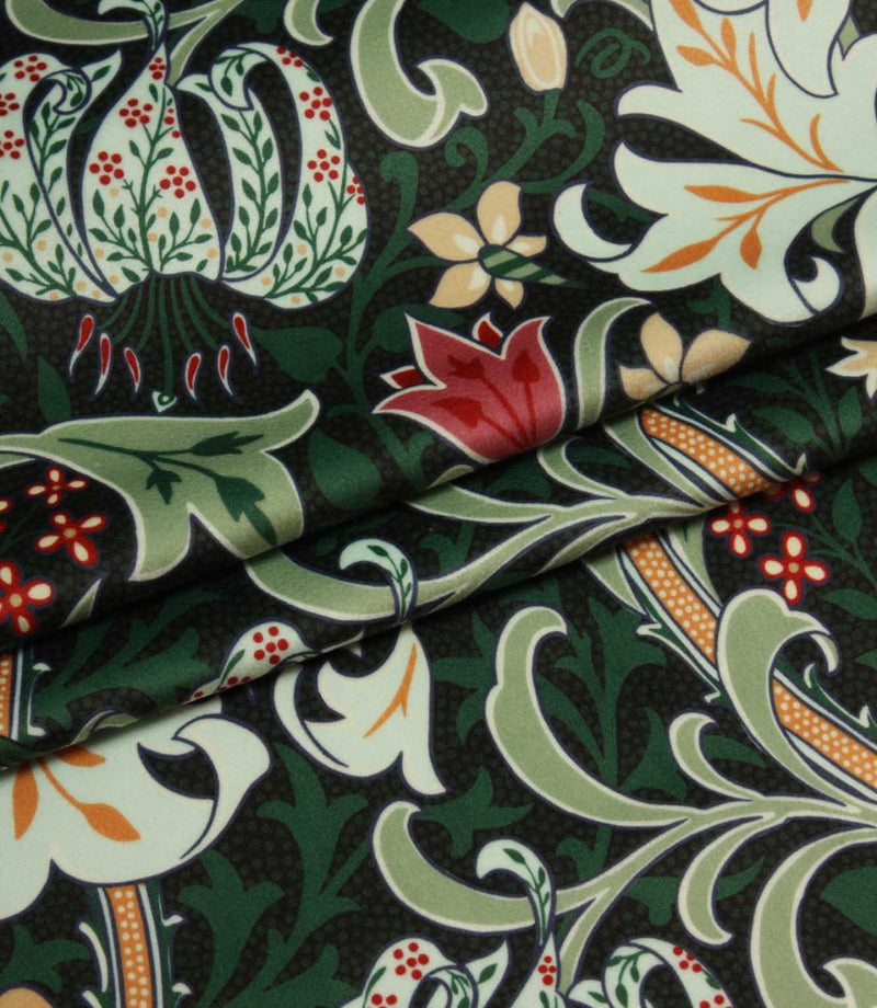 Golden Lily Velvet Fabric / Ember
