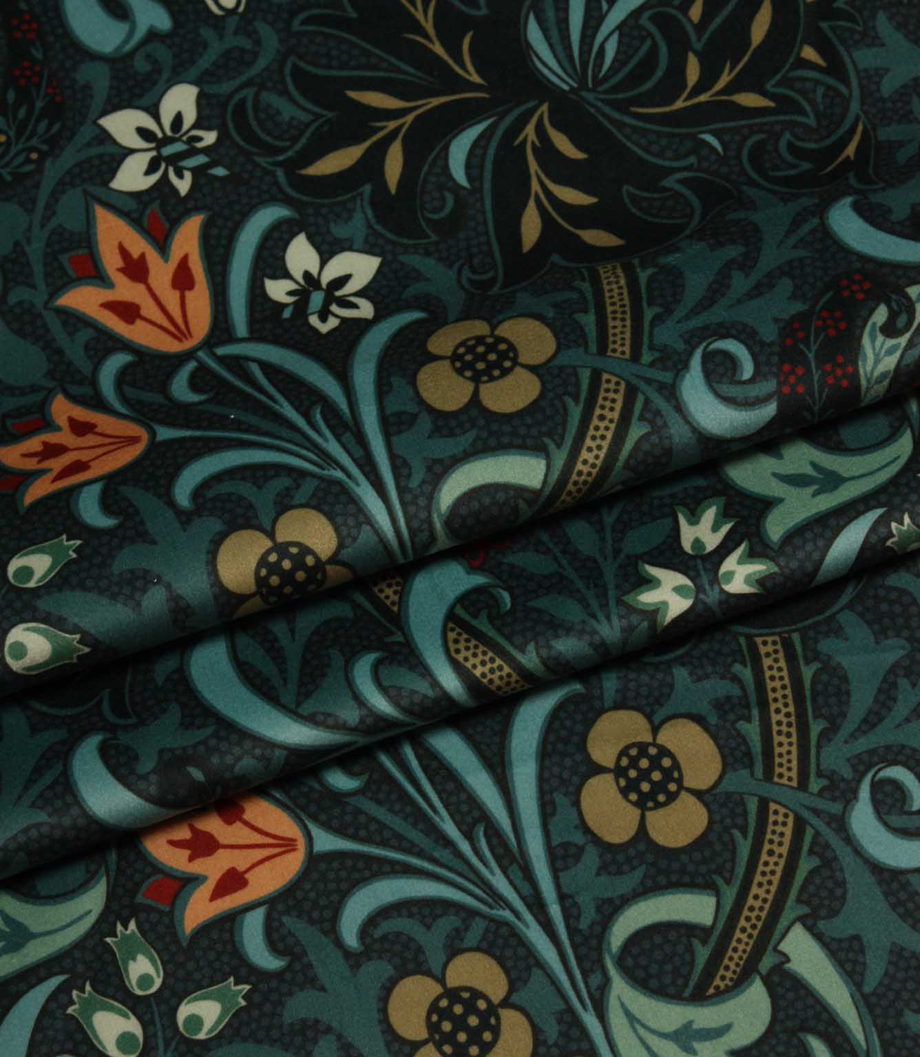 Golden Lily Velvet Fabric / Nocturn