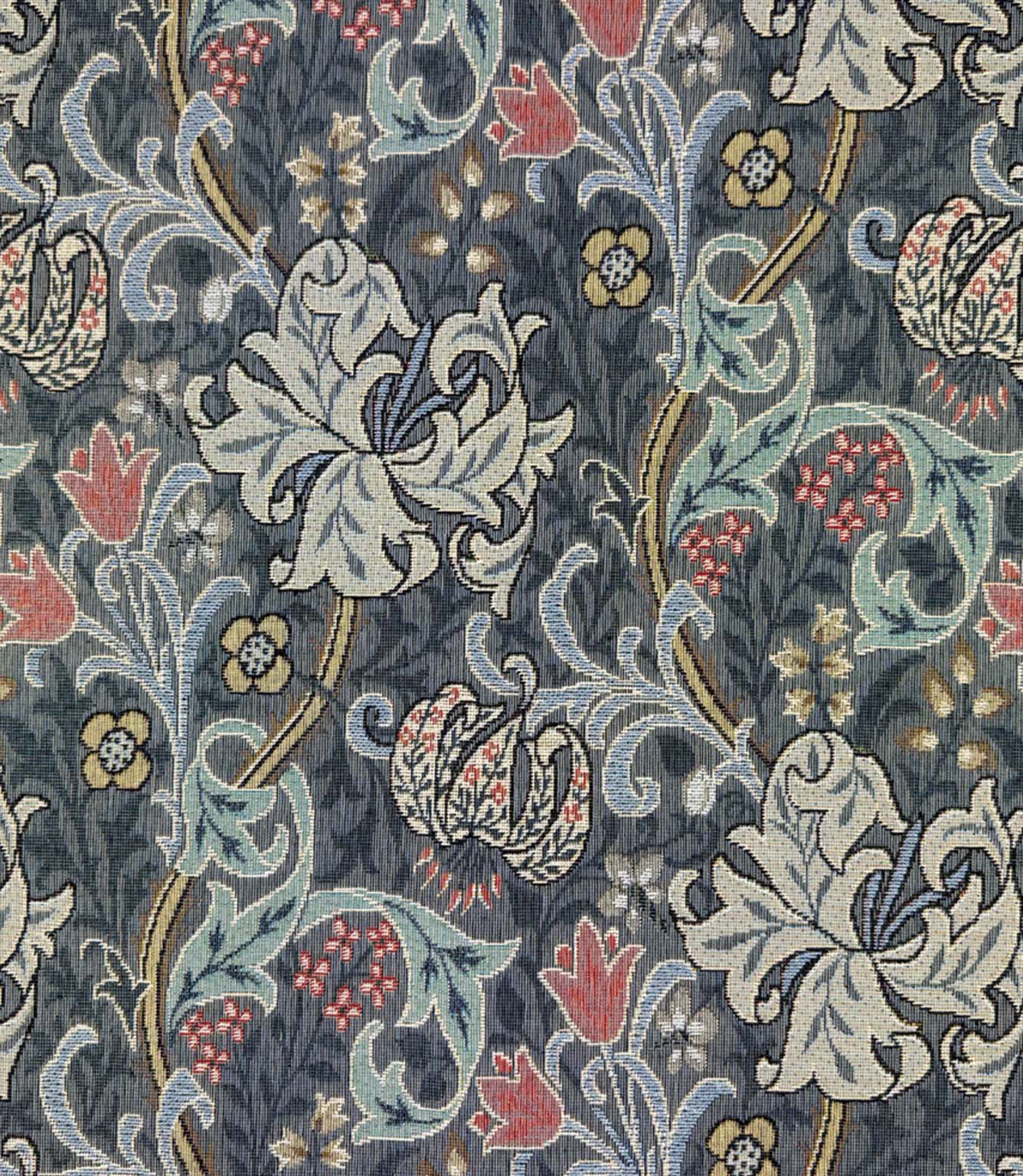 Golden Lily Tapestry Fabric / Mineral