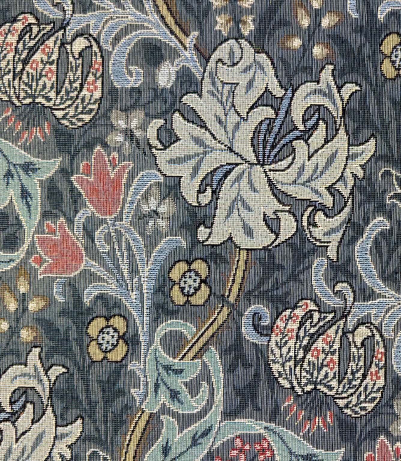 Golden Lily Tapestry Fabric / Mineral