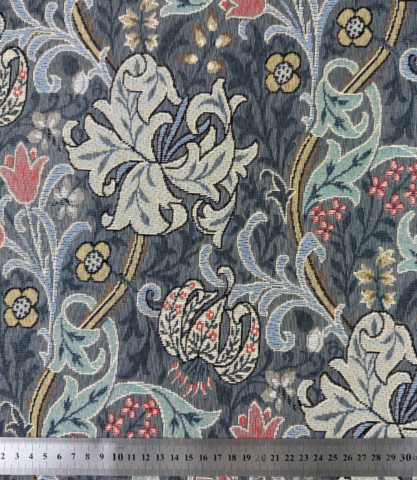 Golden Lily Tapestry Fabric / Mineral