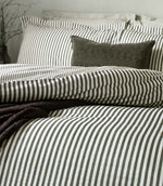 Hebden Stripe Black 100% Cotton Duvet Cover Set