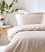 Hebden Stripe Blush 100% Cotton Duvet Cover Set