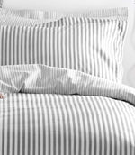 Hebden Stripe Grey 100% Cotton Duvet Cover Set