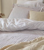 Hebden Stripe Mauve 100% Cotton Duvet Cover Set