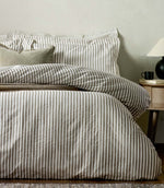 Hebden Stripe Mole 100% Cotton Duvet Cover Set