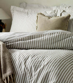 Hebden Stripe Mole 100% Cotton Duvet Cover Set