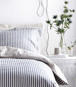 Hebden Stripe Navy 100% Cotton Duvet Cover Set