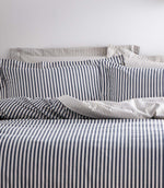 Hebden Stripe Navy 100% Cotton Duvet Cover Set