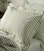 Hebden Stripe Olive 100% Cotton Duvet Cover Set
