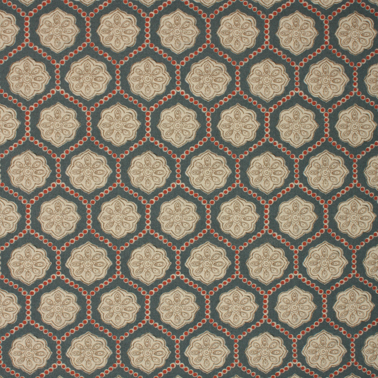 Heirloom Trellis Fabric / Indigo