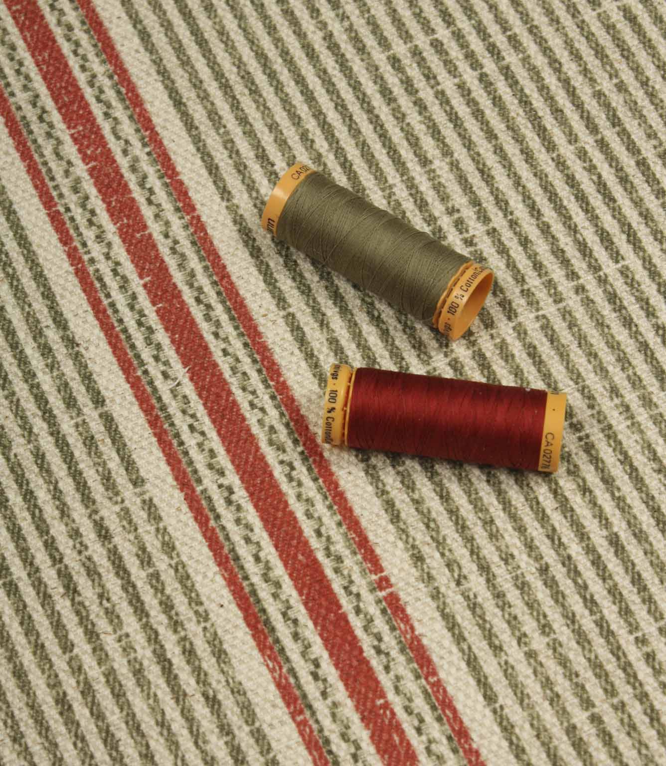 Heritage Stripe Fabric / Sage | Just Fabrics
