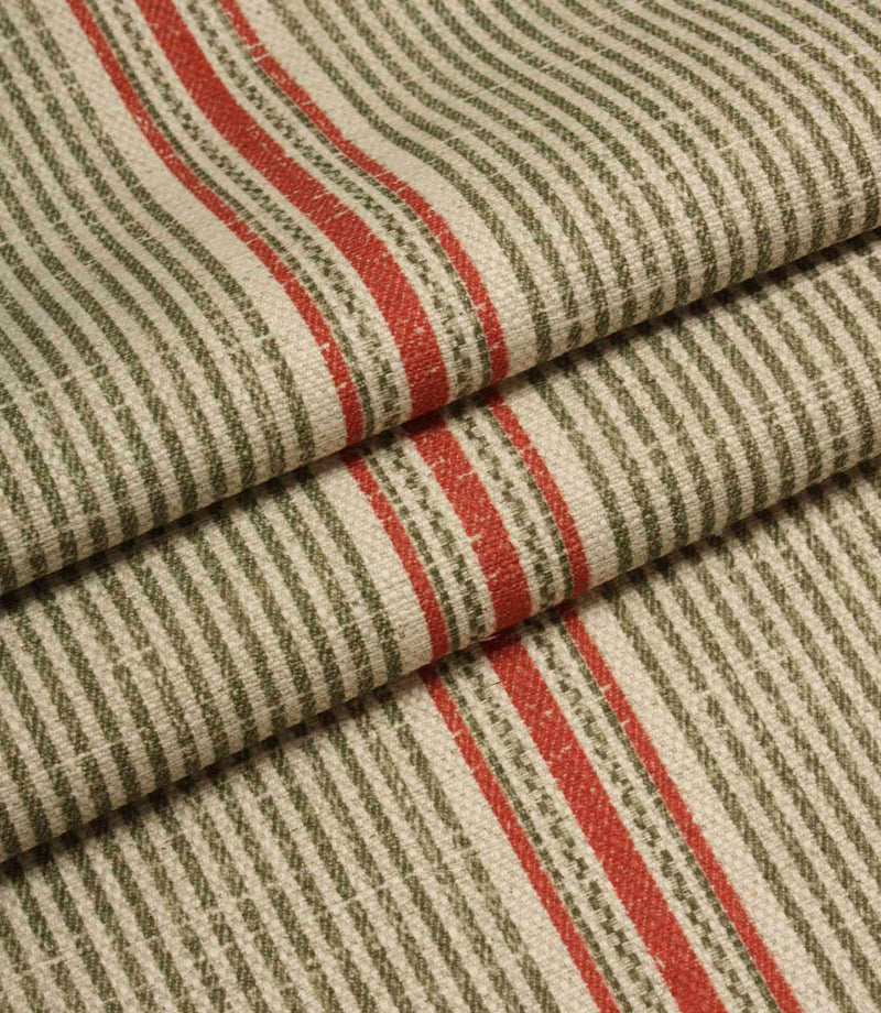 Heritage Stripe Fabric / Sage | Just Fabrics