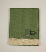 Herringbone Olive Green Throw