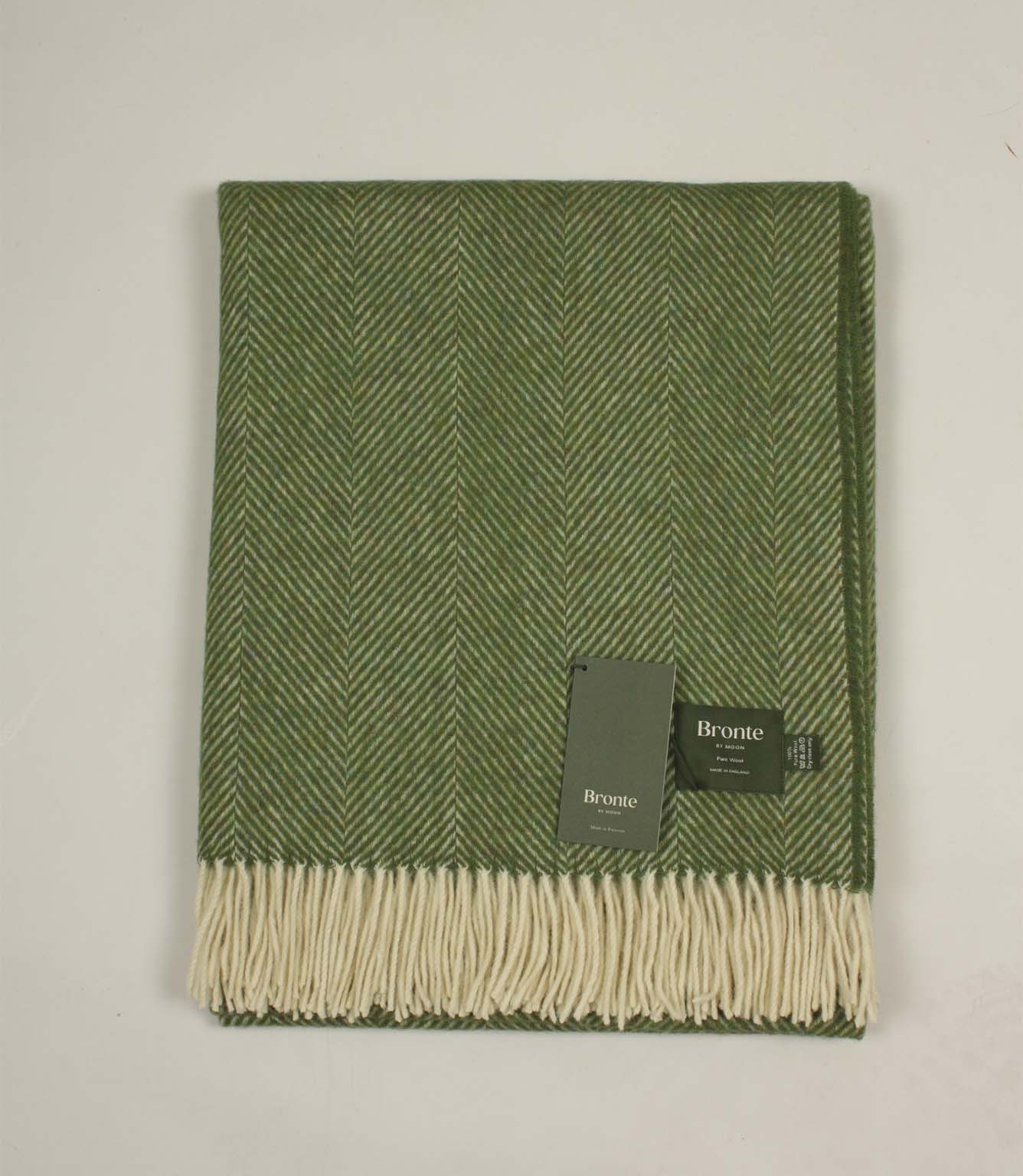 Herringbone Olive Green Throw
