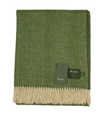 Herringbone Olive Green Throw