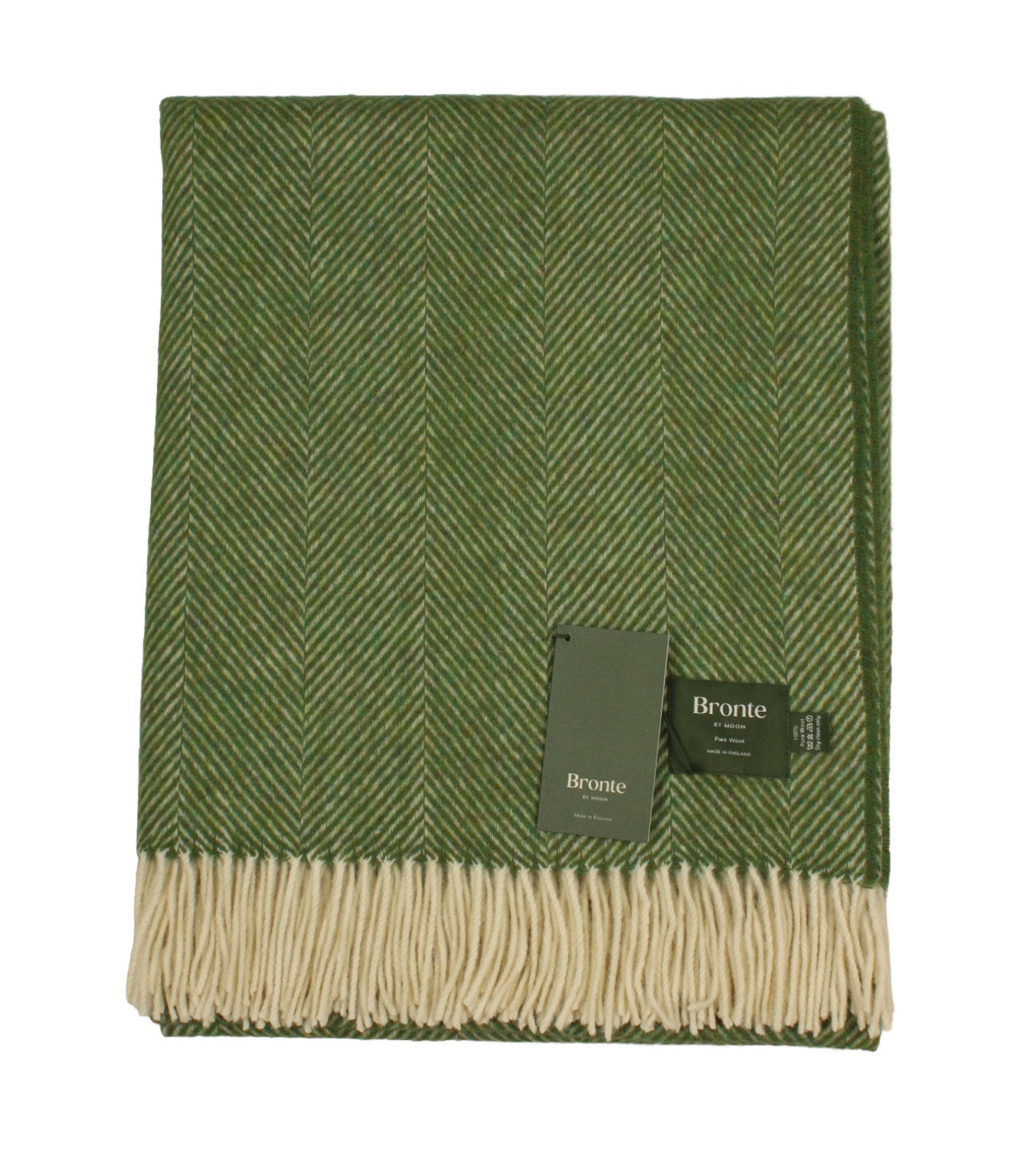 Herringbone Olive Green Throw