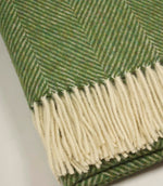Herringbone Olive Green Throw