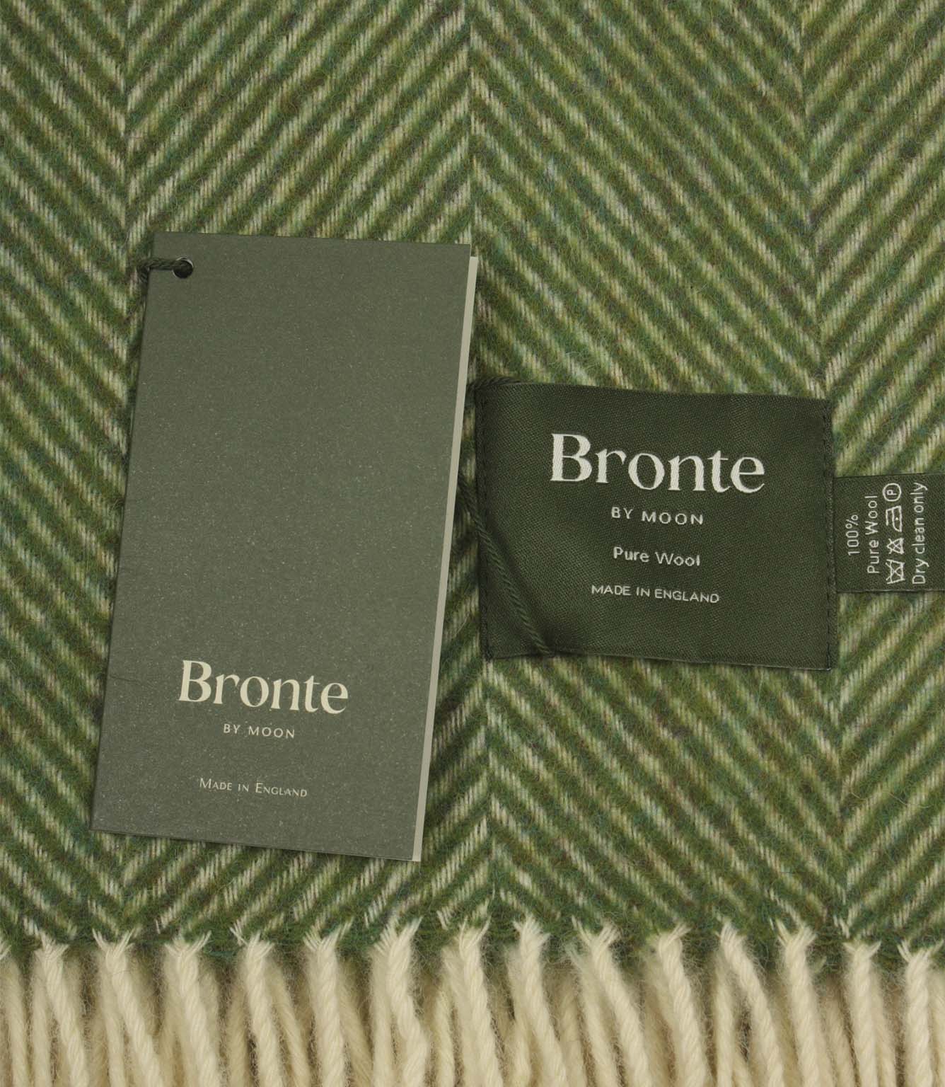 Herringbone Olive Green Throw