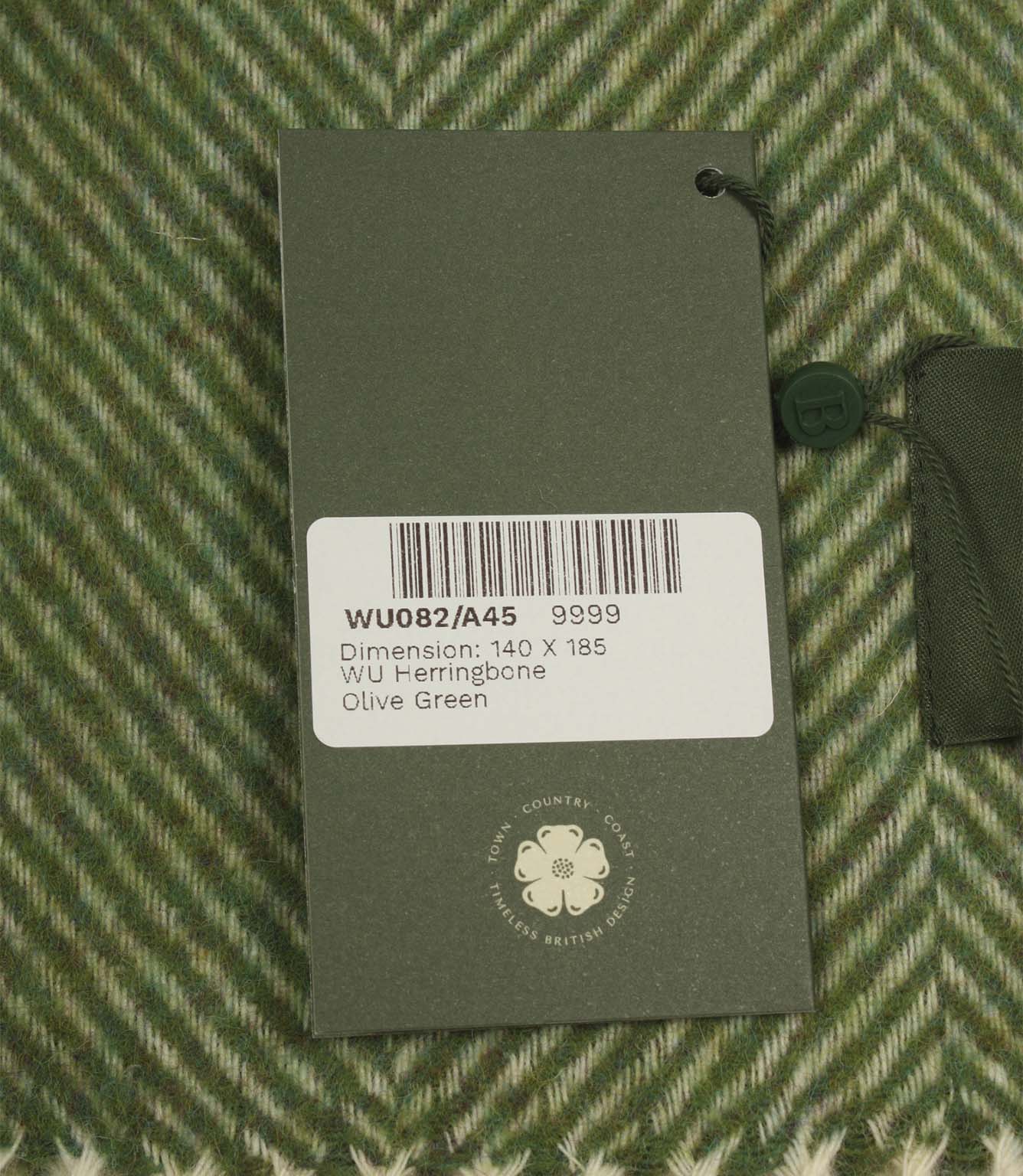 Herringbone Olive Green Throw