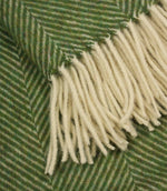 Herringbone Olive Green Throw