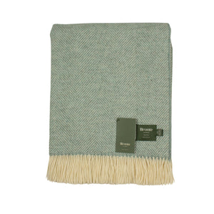 Herringbone Blue / Sage Throw
