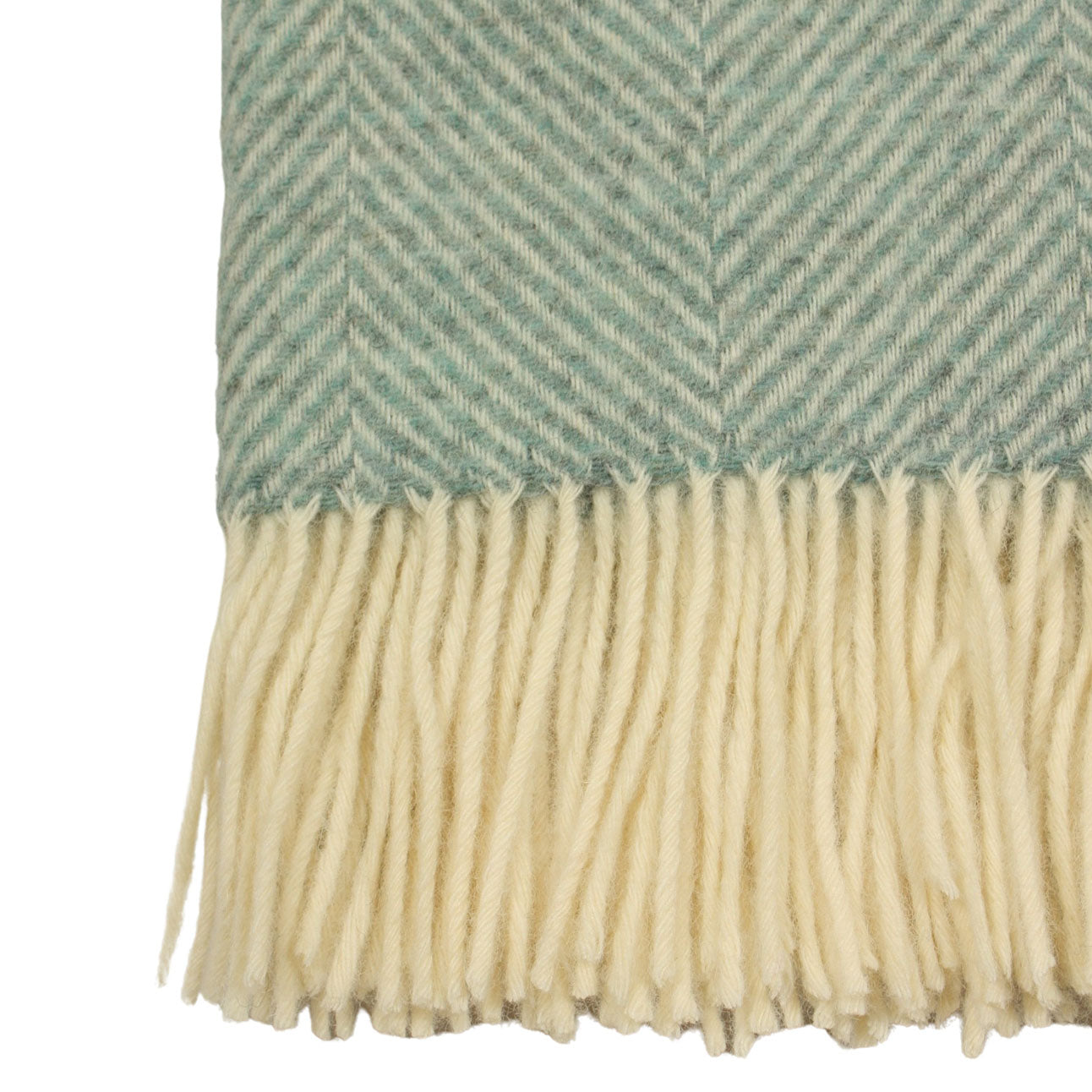 Herringbone Blue / Sage Throw