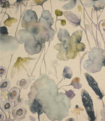 Hibberia Crocus contemporary floral cotton fabric with large painterly blooms and delicate botanical details.