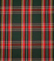 Highland Tartan Fabric / Green / Red