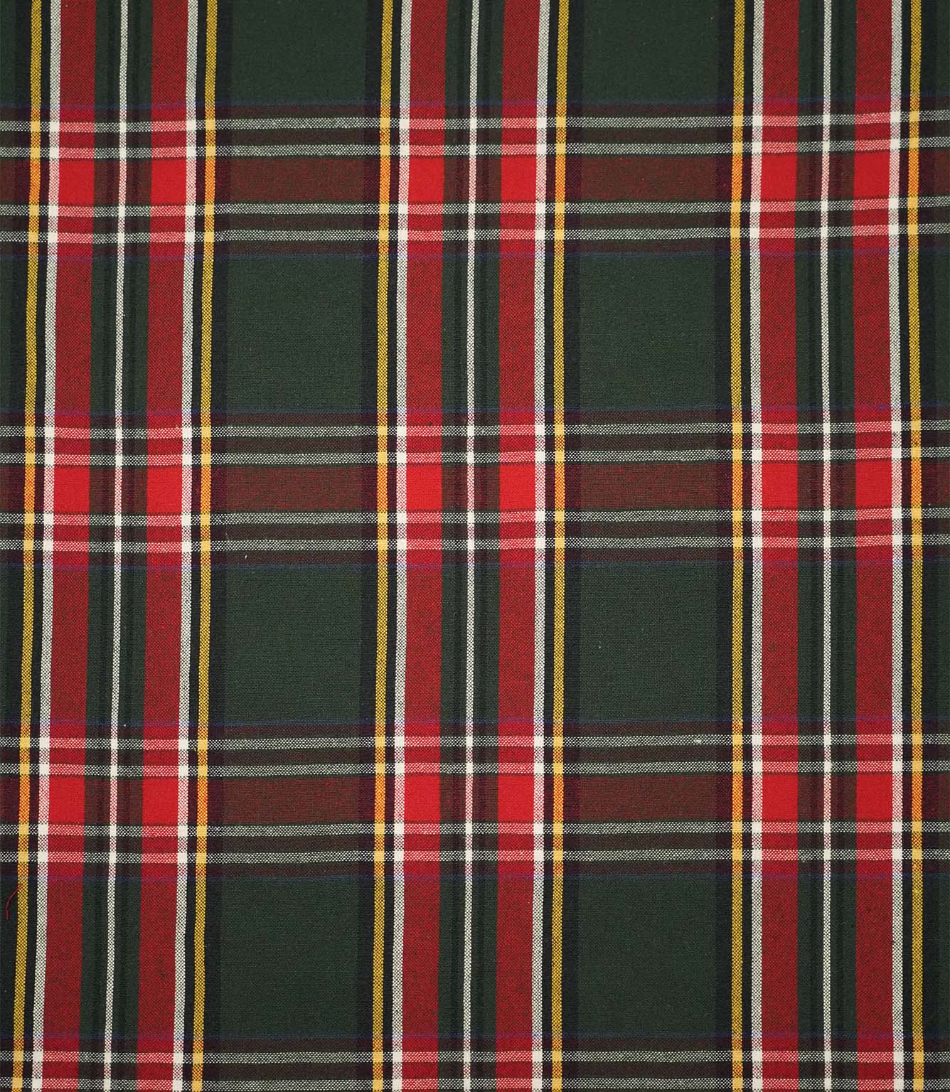 Highland Tartan Fabric / Green / Red