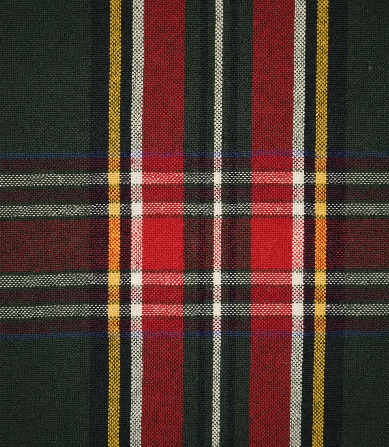 Highland Tartan Fabric / Green / Red