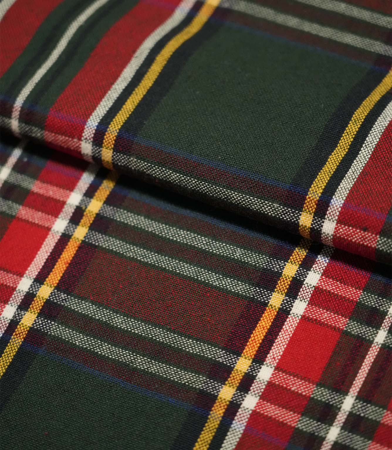 Highland Tartan Fabric / Green / Red