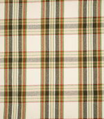 Highland Tartan Fabric / Ivory / Green