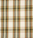 Highland Tartan Fabric / Ivory / Green