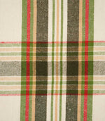 Highland Tartan Fabric / Ivory / Green