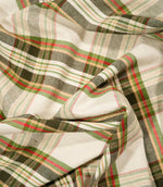Highland Tartan Fabric / Ivory / Green