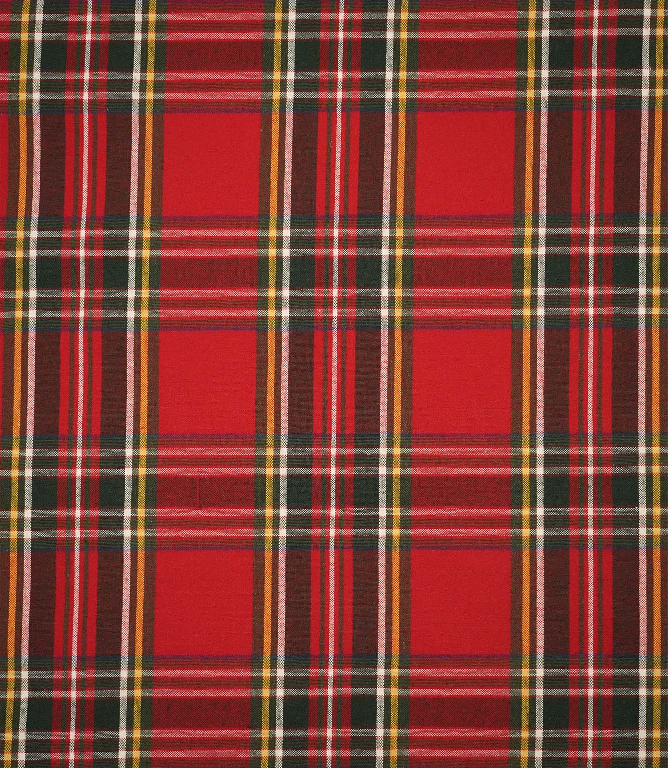 Highland Tartan Fabric / Red / Green