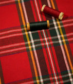 Highland Tartan Fabric / Red / Green