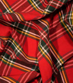 Highland Tartan Fabric / Red / Green