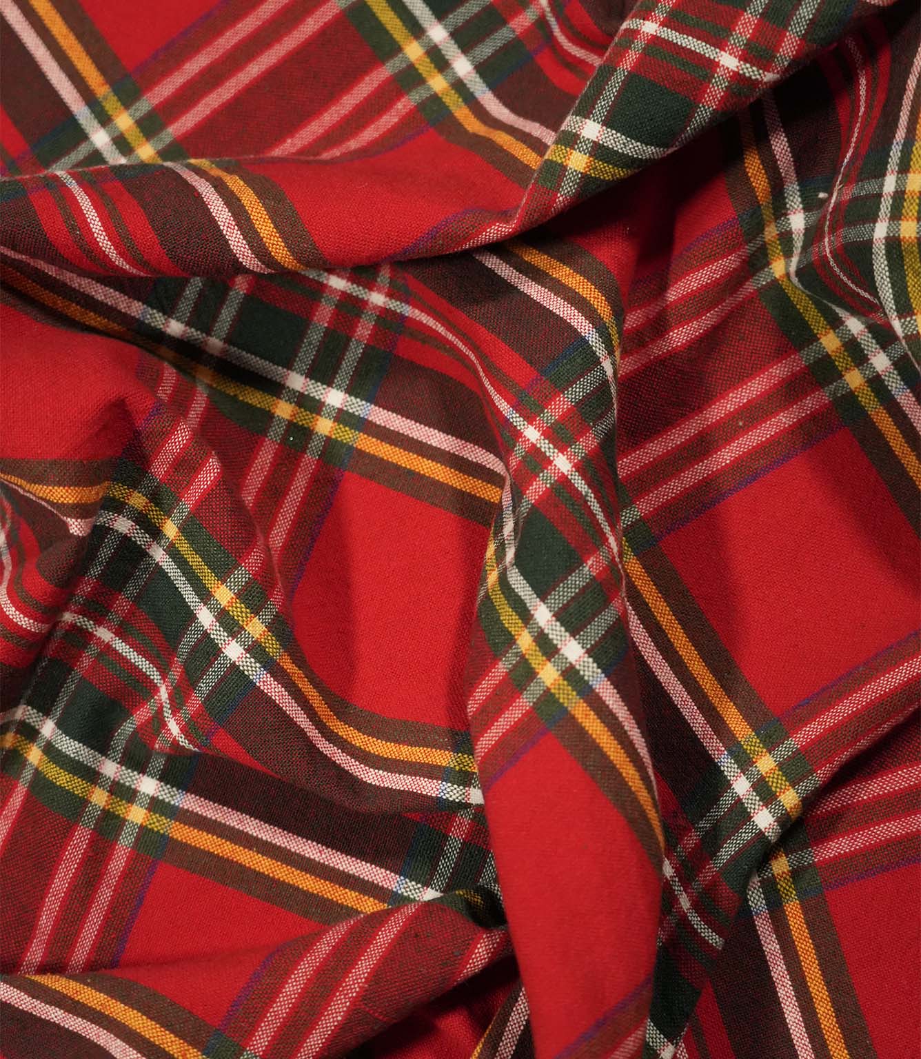 Highland Tartan Fabric / Red / Green