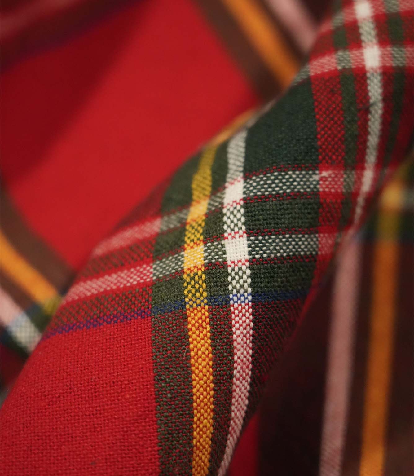 Highland Tartan Fabric / Red / Green