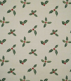 Holly & Berry Fabric / Stone
