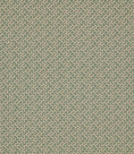 Horton Cascade upholstery fabric in sage green and natural, featuring a small-scale repeating geometric pattern with a textured woven finish.