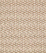 Horton Quaker fabric in warm taupe and cream, featuring a closely repeated geometric motif with a textured woven surface.