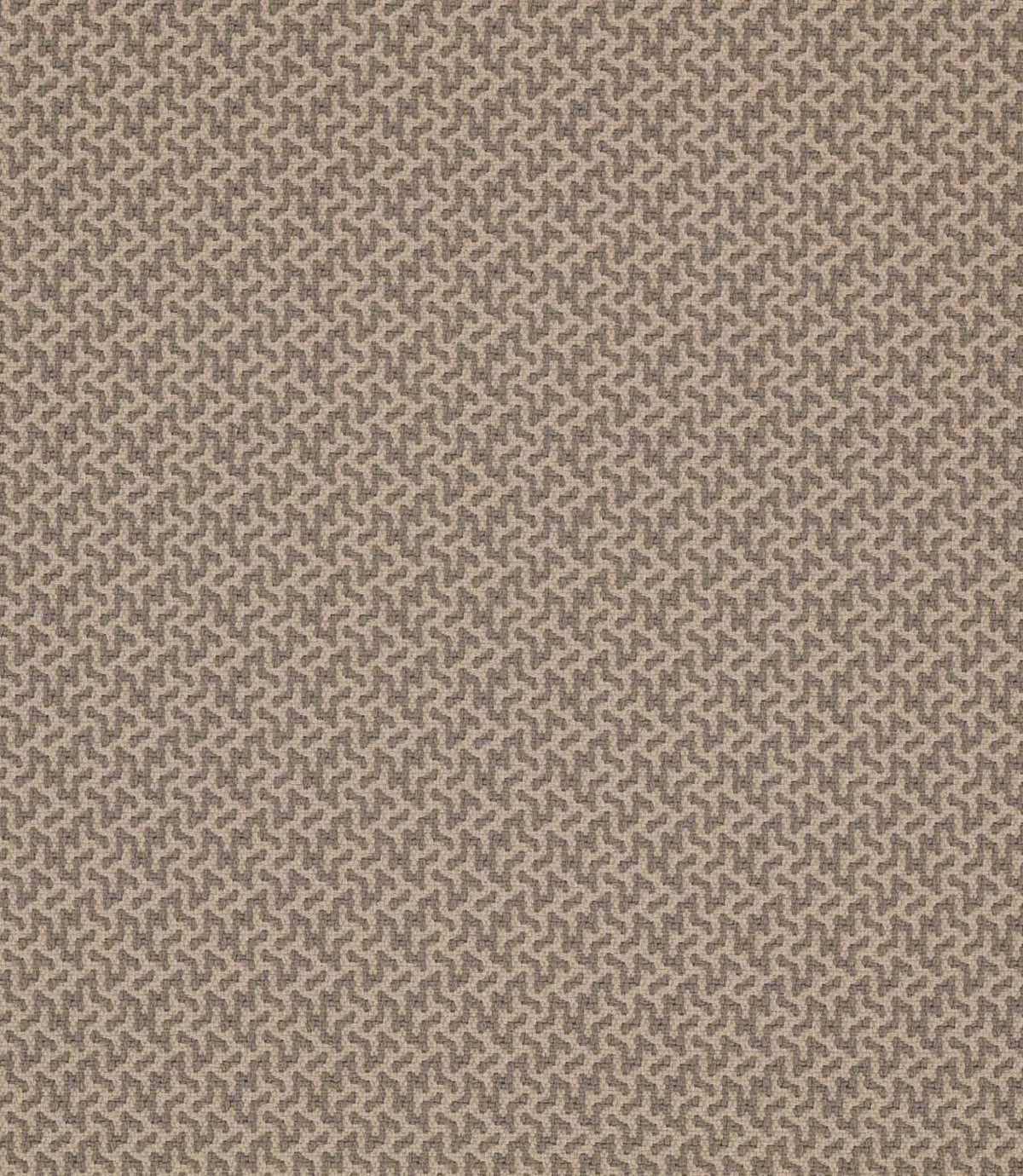 Horton Rockport fabric in earthy grey-brown and beige, featuring an intricate small-scale geometric pattern with a textured finish.