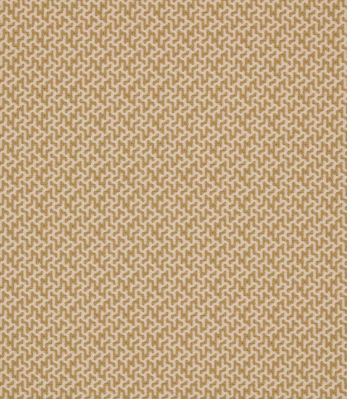 Horton Sandytan fabric featuring a golden sand geometric pattern against a cream background with a textured woven appearance.