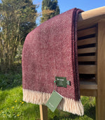 Herringbone Maroon Throw