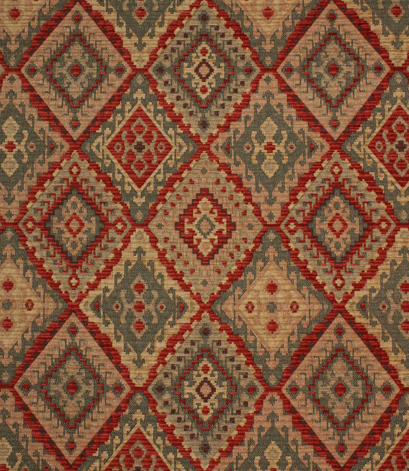 Imari Geometric Boho Fabric / Rosso